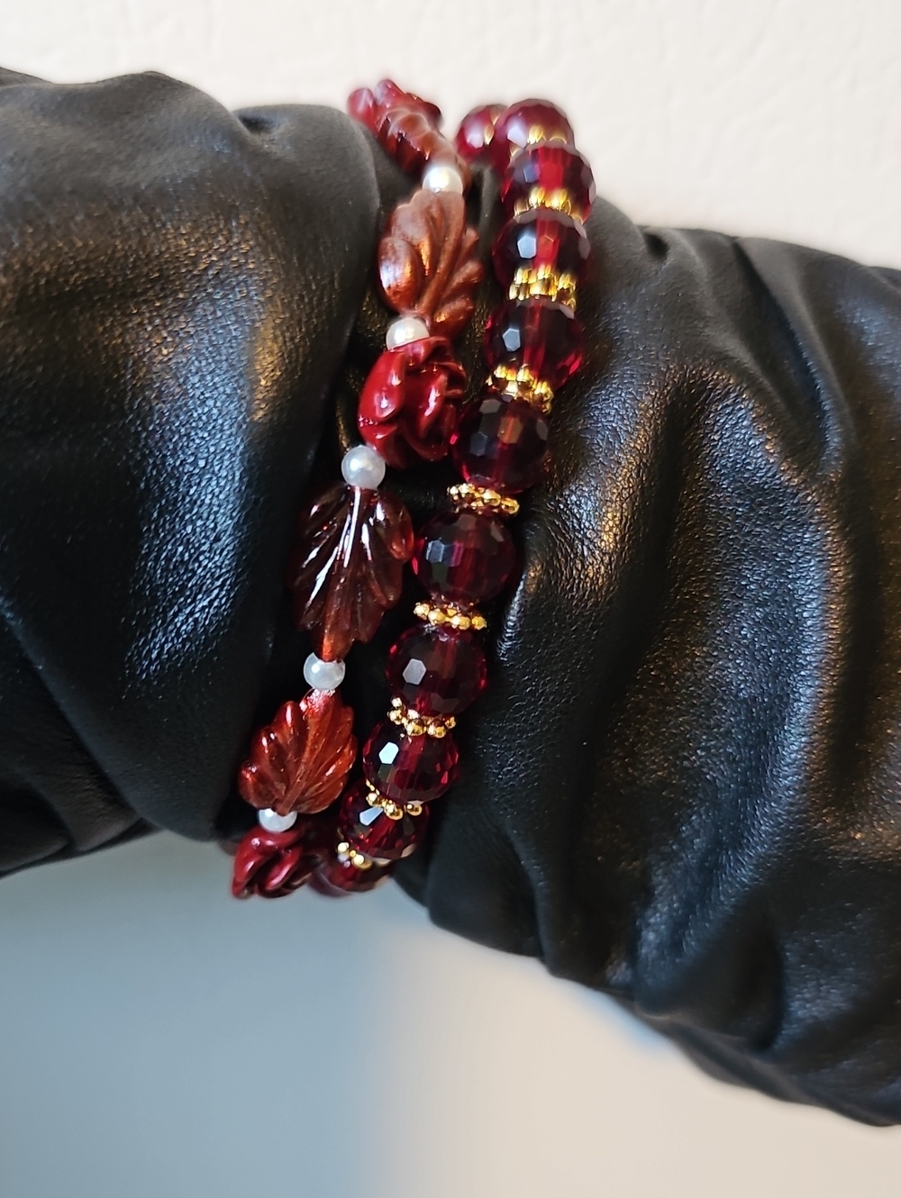 Red Beaded Stretch Bracelets - Women Jewelry